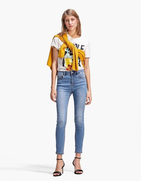 Denim High Waist Jeans Chiaro