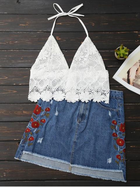 Lace Scalloped Crop Top