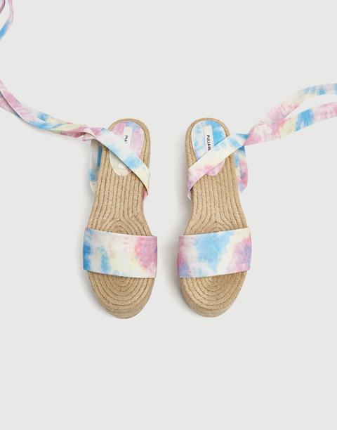 Ciabattina Con Zeppa In Iuta Tye Dye