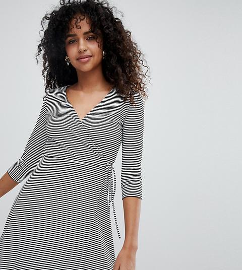 New Look Stripe Wrap Mini Dress