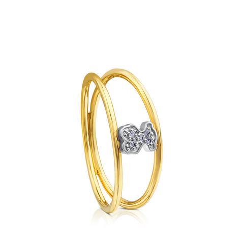 Anillo Puppies De Oro Con Diamantes