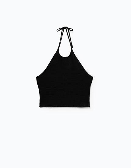 Top Cropped Cuello Halter