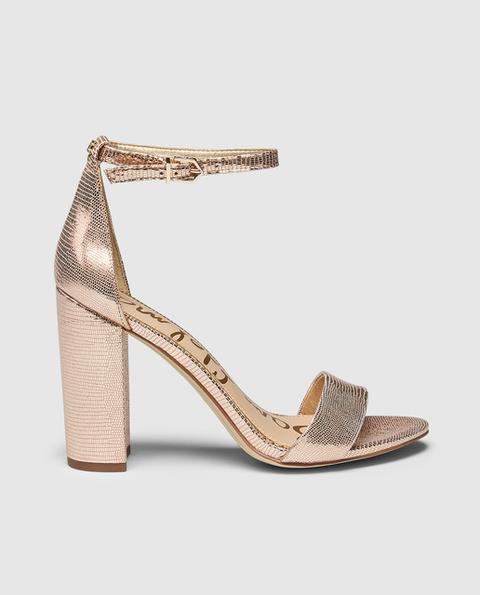 Sam Edelman - Sandalias De Tacón De Mujer De Piel En Color Oro from El Corte  Ingles on 21 Buttons