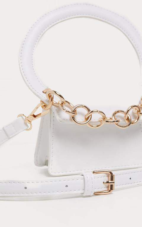 White Chain Trim Micro Mini Bag