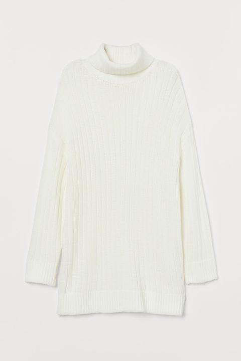 Jersey Oversize De Cuello Alto - Blanco