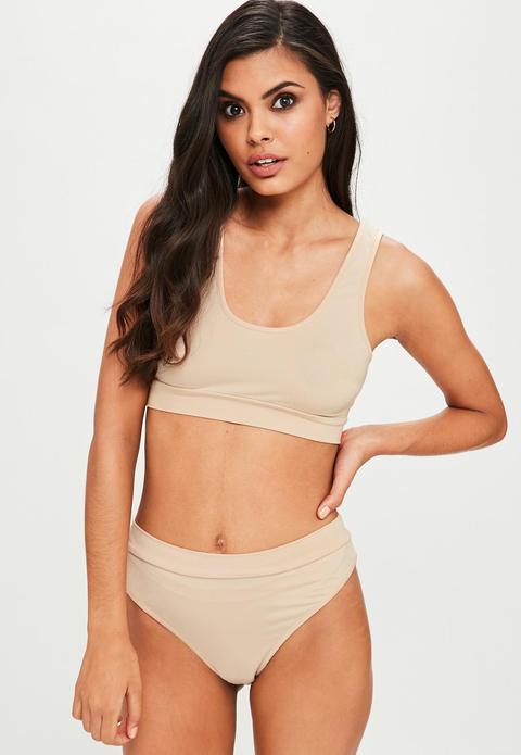 Nude Minimal Microfibre Bralet, Beige