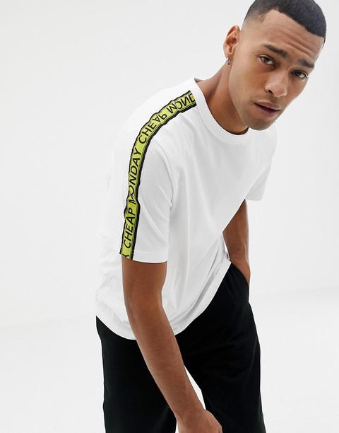 Cheap Monday - T-shirt Bianca Con Fettuccia Con Logo - Bianco