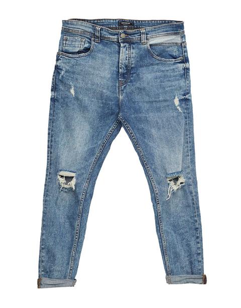 Jeans Carrot Fit Con Strappi