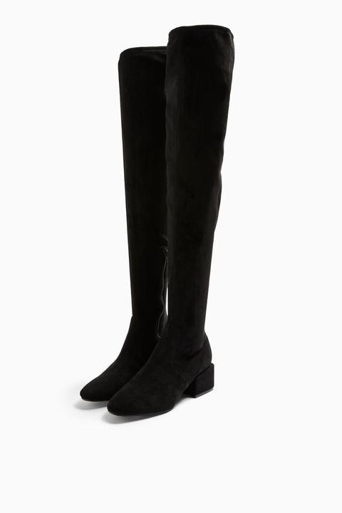 Womens Texas Black Over The Knee Boots - Black, Black