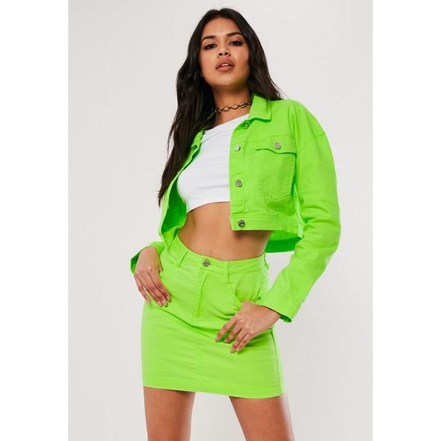 neon green crop jacket