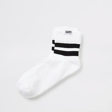 White Stripe Tube Socks