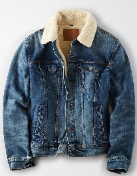 American eagle hot sale sherpa jean jacket