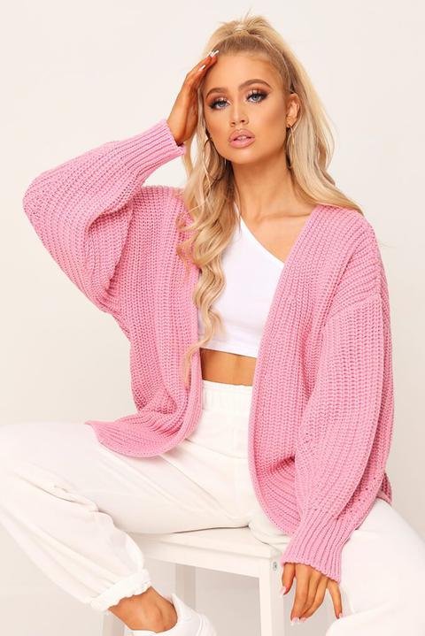 Dusky Pink Chunky Knit Cardigan