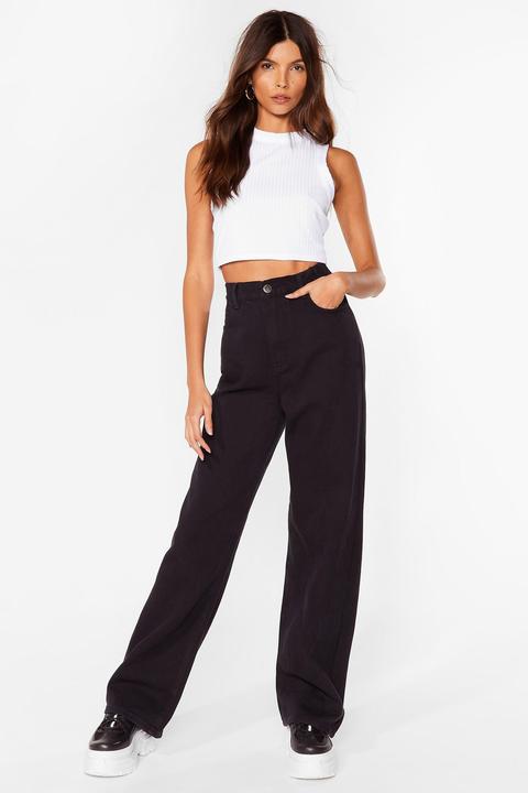 Womens Denim Relaxed Wide Leg Jeans