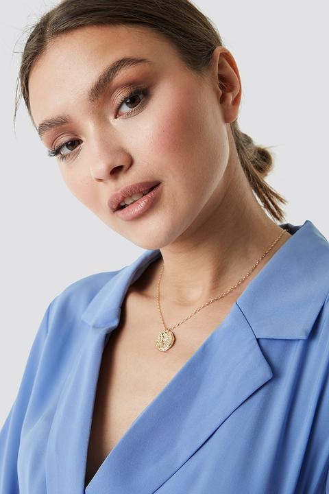 Structured Zodiac Gemini Necklace Gold