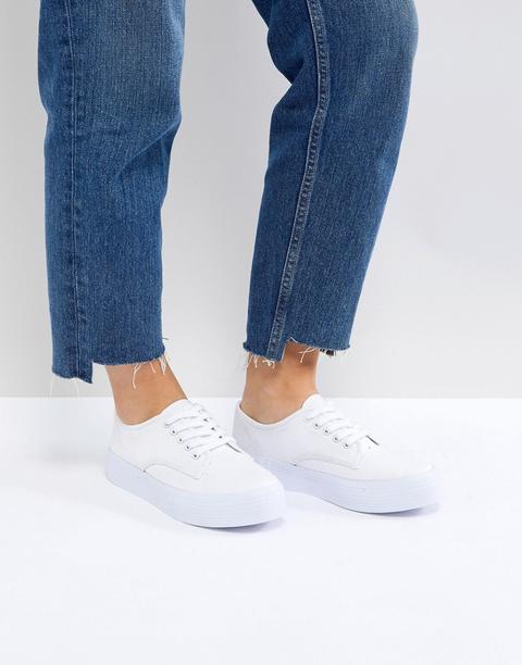 Blink - Scarpe Di Tela Con Suola Flatform - Bianco