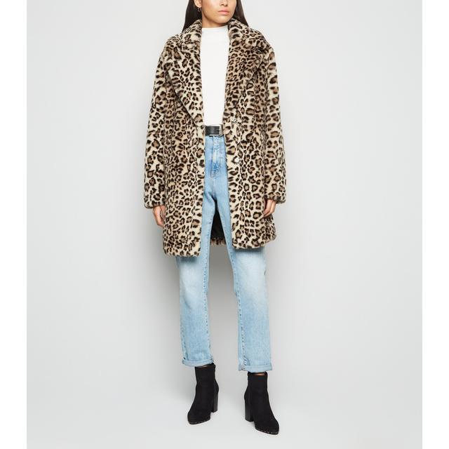 new look leopard print faux fur coat