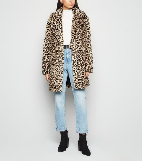 Leopard print fur coat new outlet look