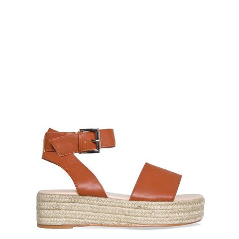 Faye Tan Buckle Espadrille Flatforms