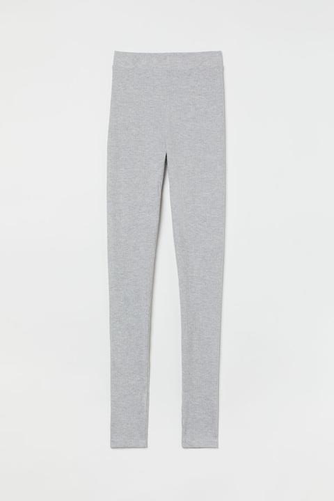 Leggings De Canalé En Mezcla De Viscosa - Gris