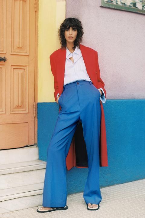 Abrigo Oversize Con Lana