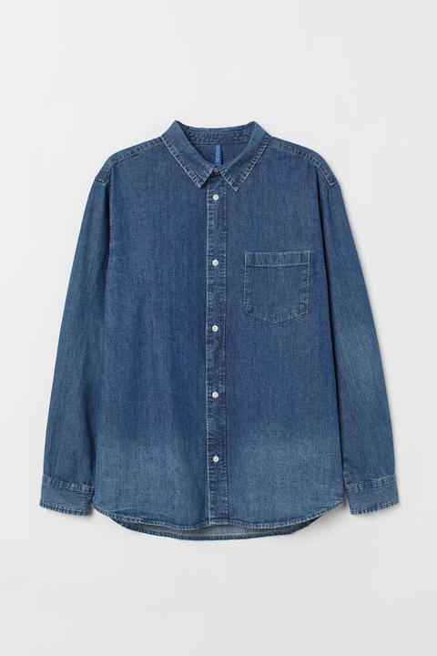 H & M - Camicia Di Jeans - Blu