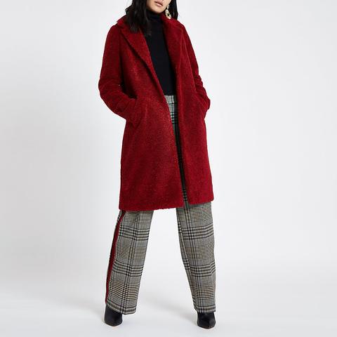 Dark red outlet borg coat