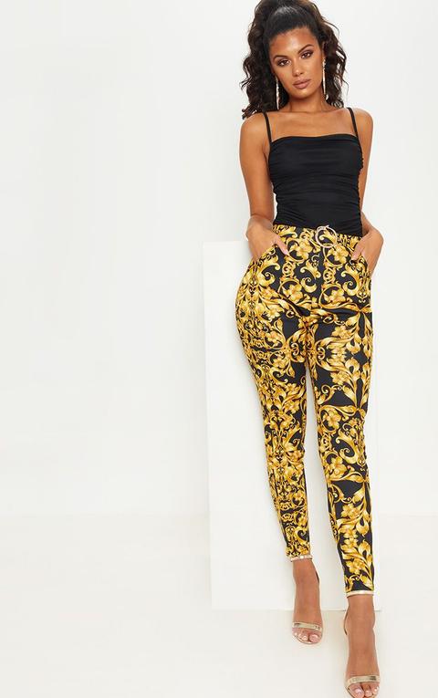 Gold Snake Trim Printed Skinny Trouser