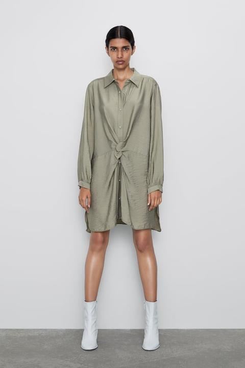 Shirt Dress With Knot from Zara on 21 ...