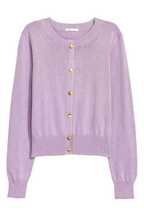 H & M - Cardigan In Cotone Fine - Viola