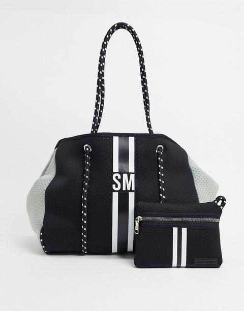 Bolso Shopper Con Diseño A Rayas De Steve Madden-negro