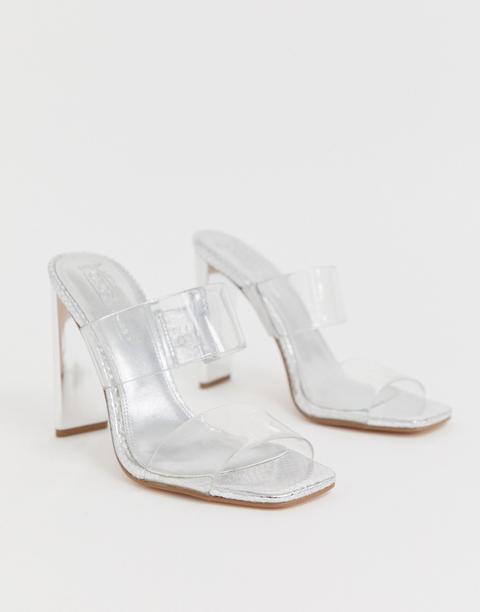 Asos Design – Hayward – Transparente Pantolette Mit Blockabsatz