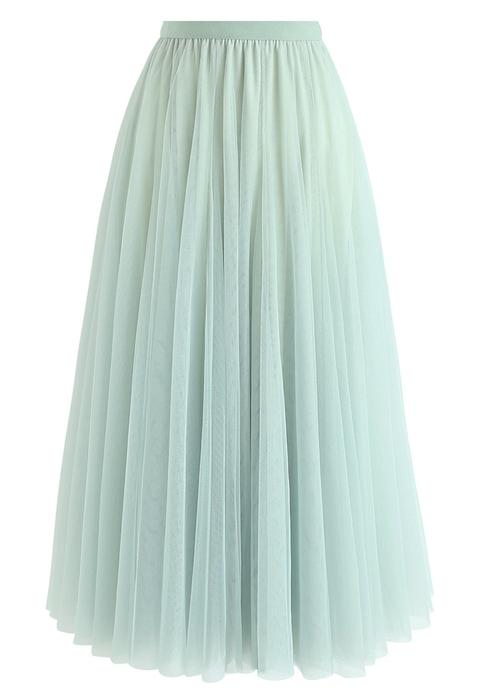 My Secret Weapon Tulle Maxi Skirt In Mint