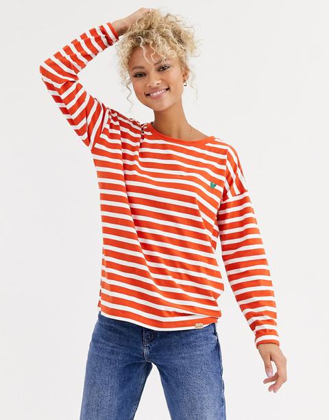 Blend She Stripe Sweatshirt-red