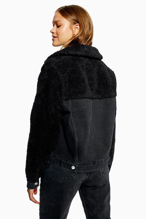 hybrid denim borg jacket