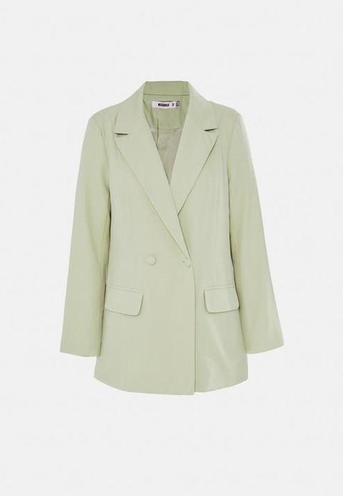 Green Oversized Longline Blazer, Green