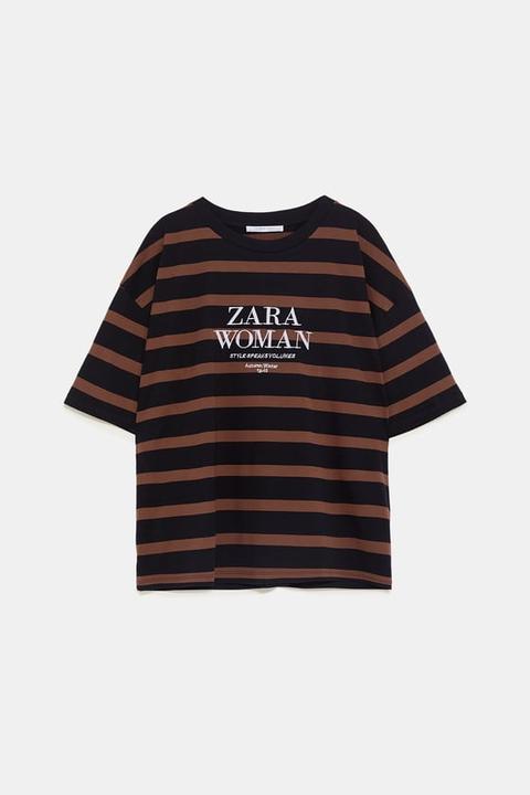 Striped Zara Logo T-shirt