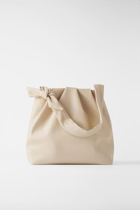 Soft Tote Bag With Knotted Strap