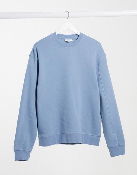 Sudadera Azul Extragrande De Topshop