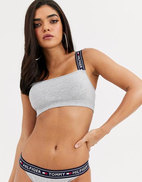 Bralette Gris Con Logo Authentic De Tommy Hilfiger