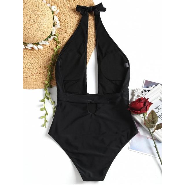 high waisted low cut swimsuit