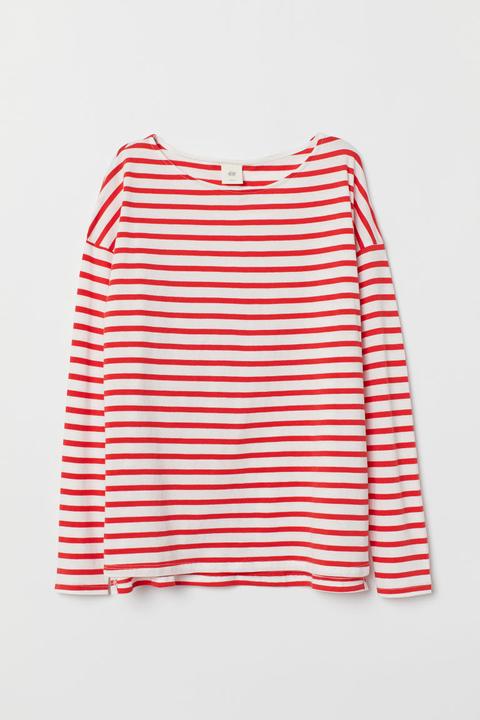 Gestreiftes Shirt - Red - Damen
