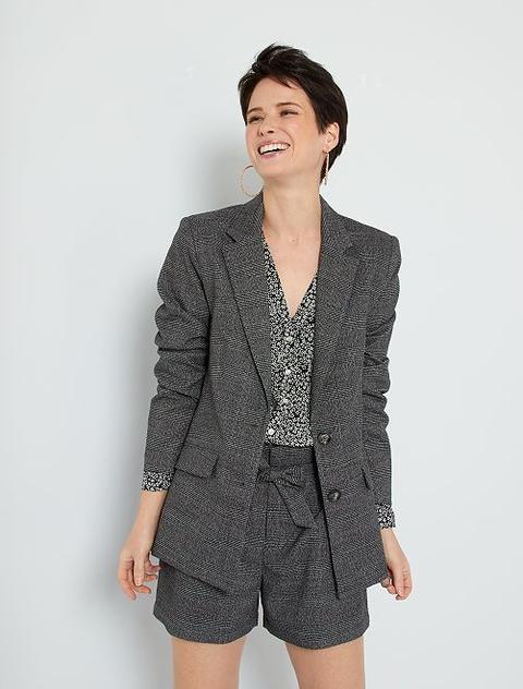 Veste De Tailleur À Carreaux