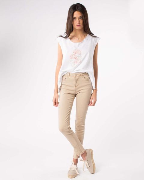 Pantalon Vaquero Básico Beige