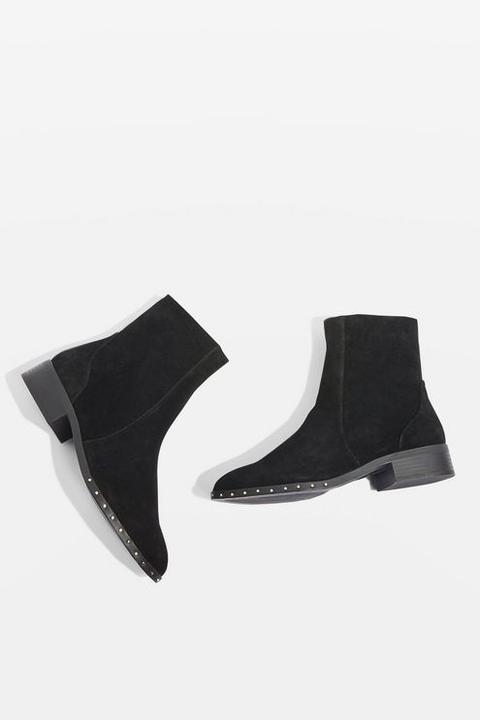 Womens Kash Leather Sock Boots - Black, Black