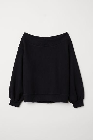 H & M - Felpa A Spalle Scoperte - Nero