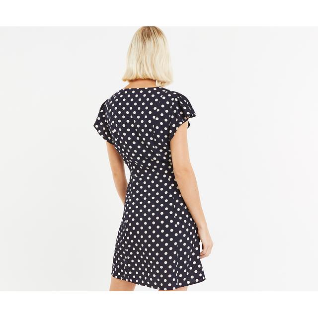 oasis spot button skater dress