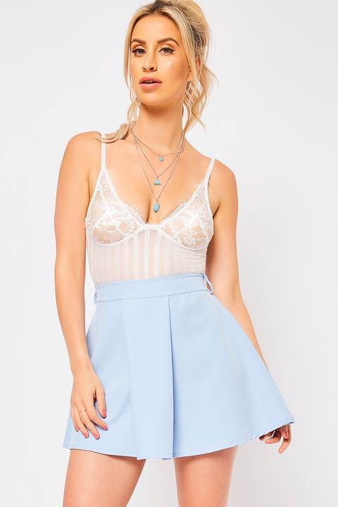 Ferne Mccann Powder Blue Pleated Skirt