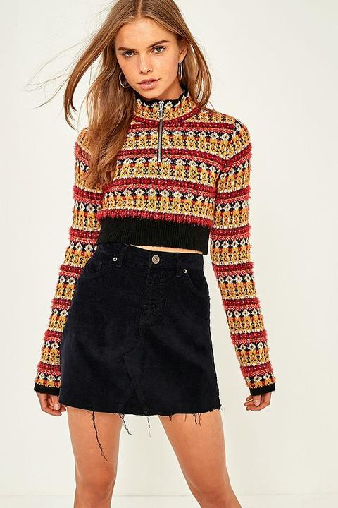 Bdg Western Black Corduroy Mini Skirt