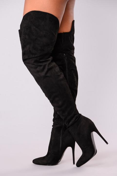Soft As Suede Thigh High Boot - Black 